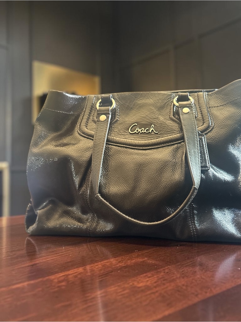 Coach Ashley Satchel - Mahogany (Dark brown) EUC  - F20464